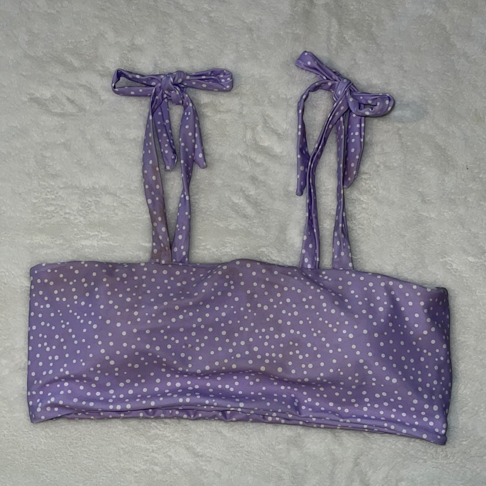 SHEIN polka dot, tie shoulder bathing suit top